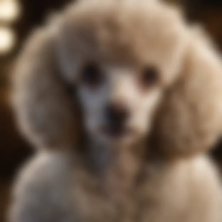 Close-up of a mid-size poodle showcasing its elegant coat