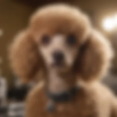 A mid-size poodle being groomed, highlighting its care requirements