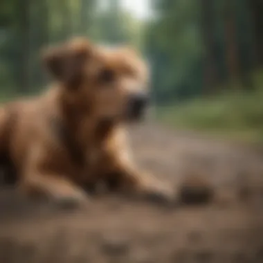 Dog owner training their pet