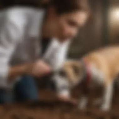 Health Implications of Soil Eating A veterinarian examining a dog