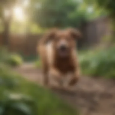Backyard Zoomies Dog displaying energetic zoomies in a backyard