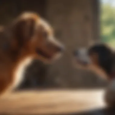 Owner Interaction Dog interacting happily with its owner during playtime