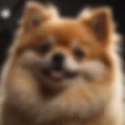 Detailed view of the Pomeranian muzzle showcasing its unique features