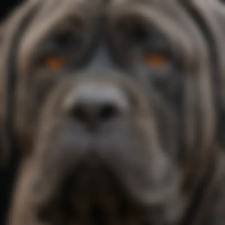 Close-up of Neapolitan Mastiff's unique facial features