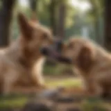 A dog scratching its face in a park