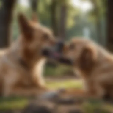 Dog Scratching Its Face in a Natural Setting A dog scratching its face in a park