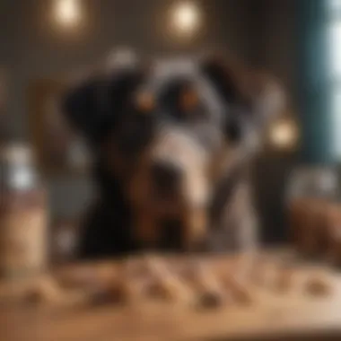 A selection of safe dog treats displayed on a table