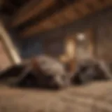 Bat resting in an urban attic