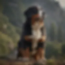 Bernese Mountain Dog standing majestically outdoors
