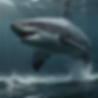 Artistic rendering of Megalodon in its natural habitat