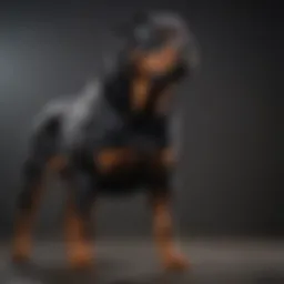 Rottweiler standing tall showcasing its muscular build