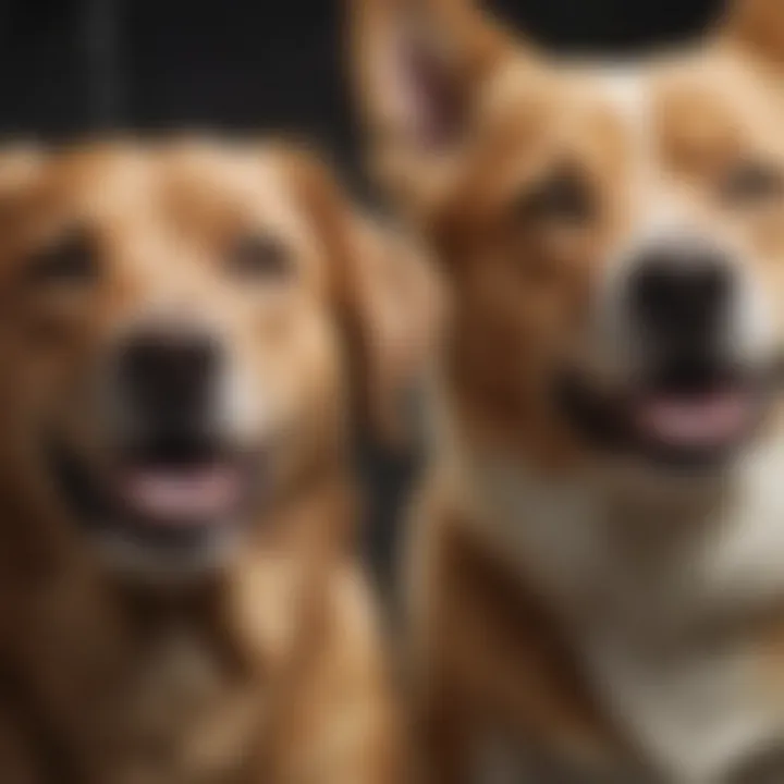 Illustration of different dog breeds with varying vocalizations represented