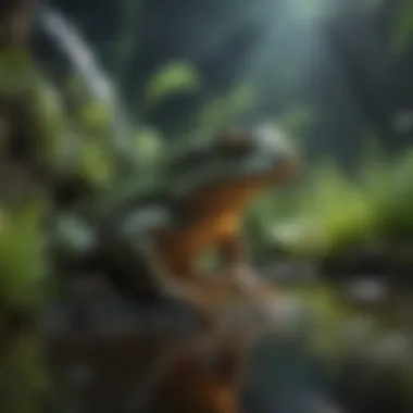 Amphibian habitat with UVB lighting