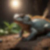 Reptile basking under UVB light