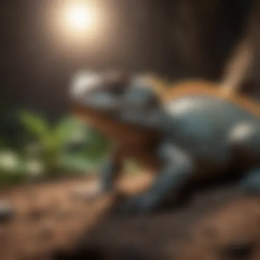 Reptile basking under UVB light
