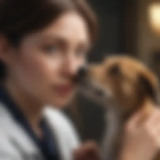 Emotional pet owner with a beloved animal