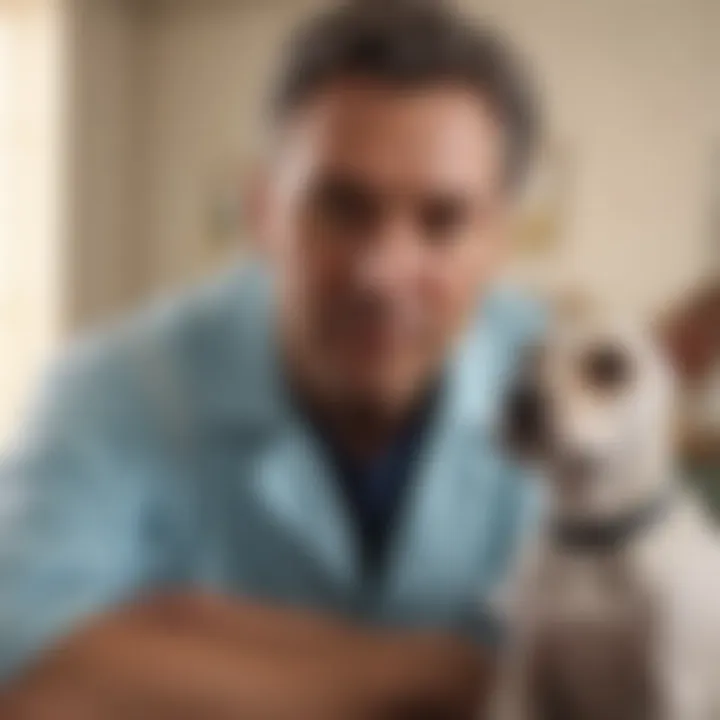 Veterinarian discussing options with a pet owner
