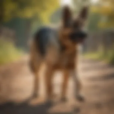 German Shepherd struggling to walk with weak back legs