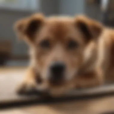 The Calm Dog: Stress Reduction A serene dog relaxing on a comfortable mat