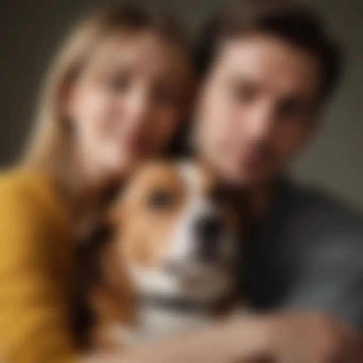 A dog resting comfortably on a loving owner's lap, showcasing the bond between them.