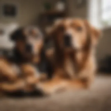 A dog lying protectively over its owner while they relax together at home.