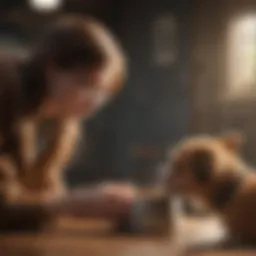 A concerned pet owner observing their dog