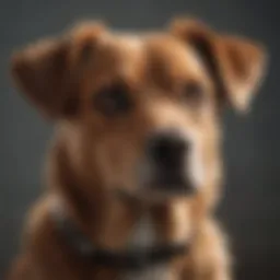 A dog with a concerned expression, looking at its owner