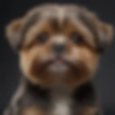 Unique Coat Texture of Yorkie Shih Tzu Close-up of a Yorkie Shih Tzu puppy showcasing its unique coat texture