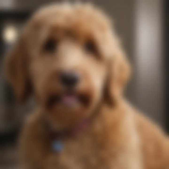 Grooming a young Goldendoodle