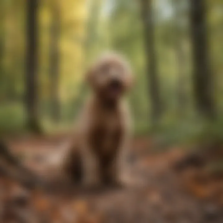 Outdoor adventure with a young Goldendoodle