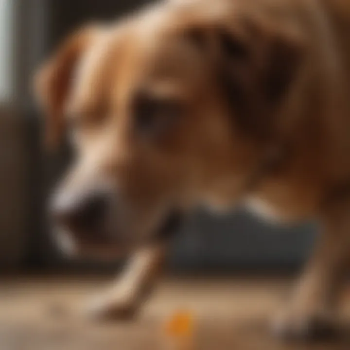 Dog displaying anxious behavior at home