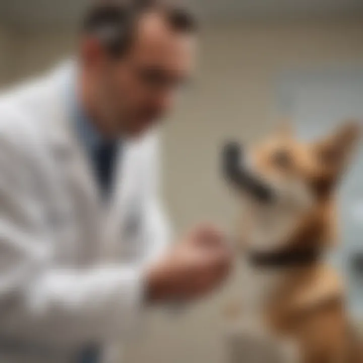 Pet owner interacting with a vet about rabies vaccination