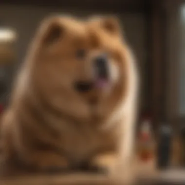 Various grooming tools for Chow Chow maintenance