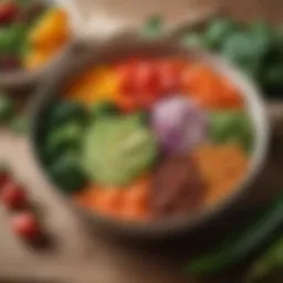 A vibrant bowl filled with colorful vegetables and legumes suitable for canine nutrition