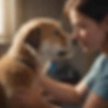 A therapy animal providing comfort to a patient