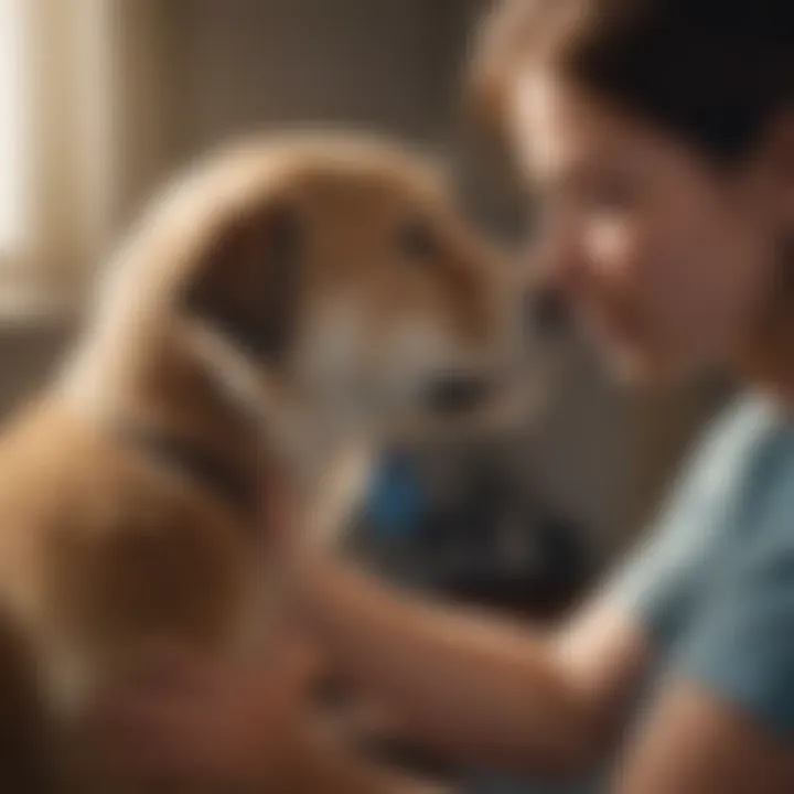 A therapy animal providing comfort to a patient