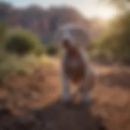 Puppy playing in a lush Arizona landscape