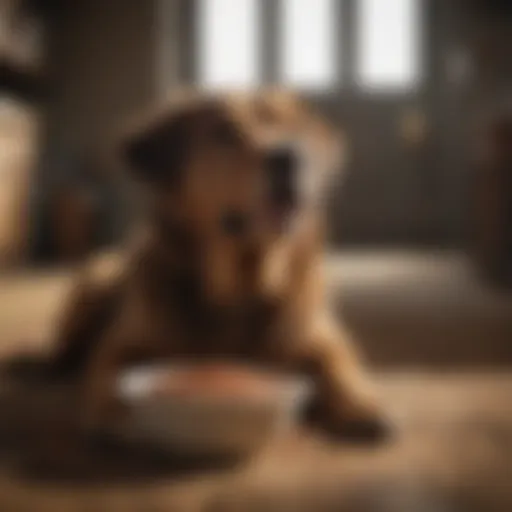 A variety of dog food options in bowls