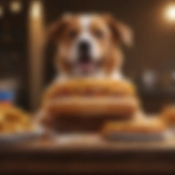 A balanced diet for dogs with various food options
