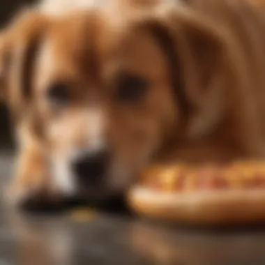 A veterinarian examining a dog's stomach health
