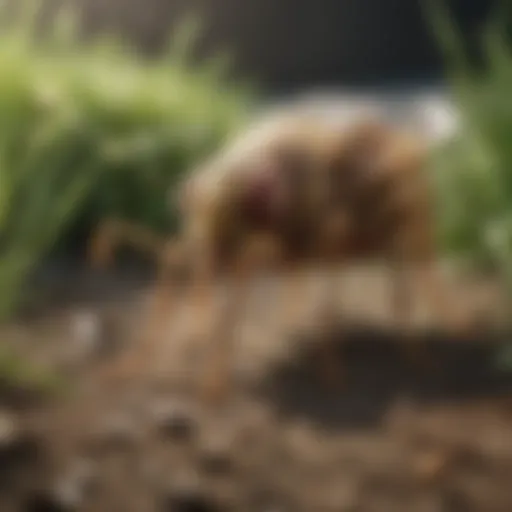 A lush green yard infested with fleas, showcasing the need for pest control.
