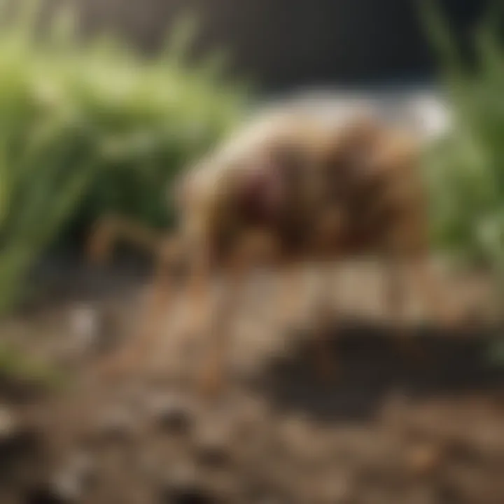 A lush green yard infested with fleas, showcasing the need for pest control.