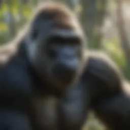 A majestic silverback gorilla in its natural habitat