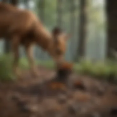 Deer feces in a natural setting