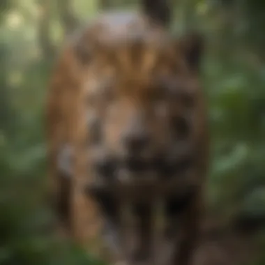 A jaguar prowling through the underbrush