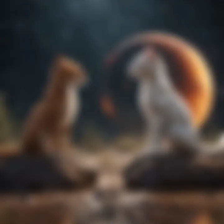 Illustration depicting the cosmic balance between intimacy and compatibility