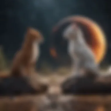 Intimacy and Compatibility in the Cosmos Illustration depicting the cosmic balance between intimacy and compatibility