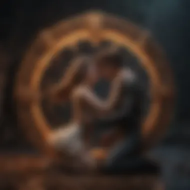 Romantic Interactions Among Zodiac Signs Visual representation of zodiac signs interacting in a romantic context